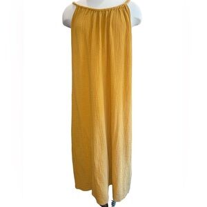 Kona Sol Women's Dress Size L/XL Mustard Yellow Pullover Sleeveless Halter Style